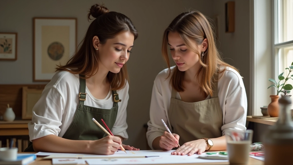 Groupe de participants dans un atelier créatif partageant une expérience enrichissante